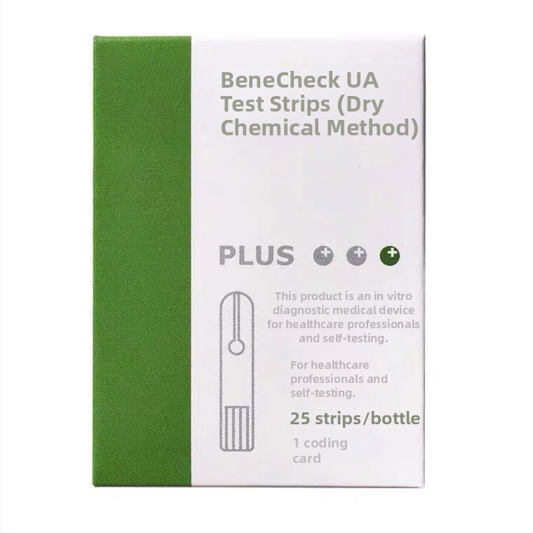 Baijie urīnskābes detektors — vienreizējās lietošanas asins urīnskābes analizators ar teststrēmām, iepakojumā 10/25 strēmeles, valsts mehāniska atļauja 20172400021