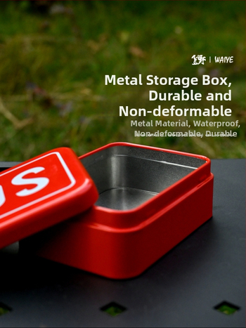 Crooked Wild SOS súprava na prežitie: krabička prežitia s kompasom, píšťalkou, drôtovým píla a prostriedkami prvej pomoci