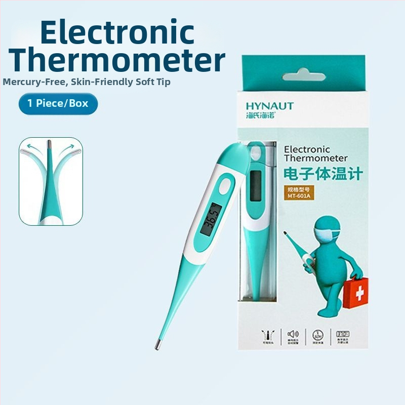 Digitálny teplomer na čelo s LCD displejom, mäkkým hrotom a vymeniteľnou batériou pre domáce použitie