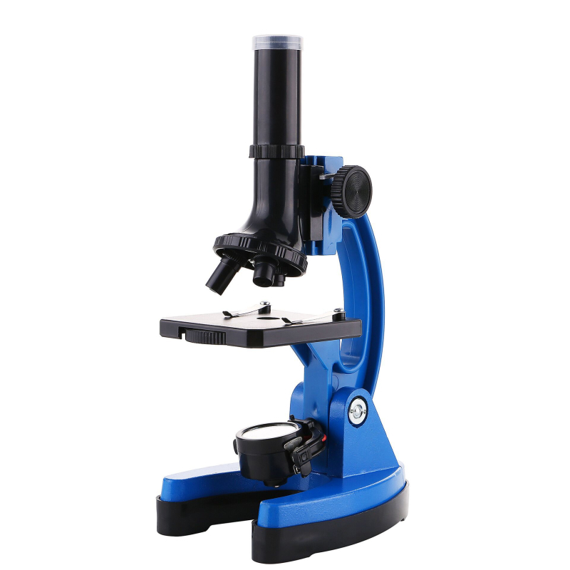 Bioloogiline mikroskoop lastele ja õpilastele, metallkorpus, valgustus, suure suurendusega