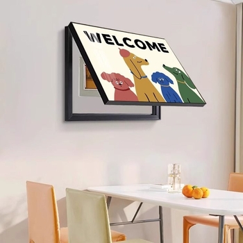 Dekoratívny obraz pre elektrický merací box - motív cartoon anime, zavesný typ s rámom PS, krištáľové plátno, nordický štýl