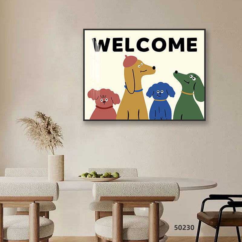 Dekoratívny obraz pre elektrický merací box - motív cartoon anime, zavesný typ s rámom PS, krištáľové plátno, nordický štýl