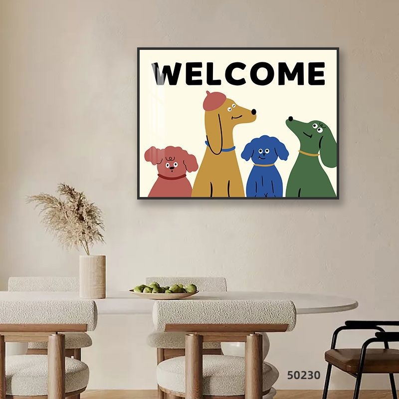 Dekoratívny obraz pre elektrický merací box - motív cartoon anime, zavesný typ s rámom PS, krištáľové plátno, nordický štýl