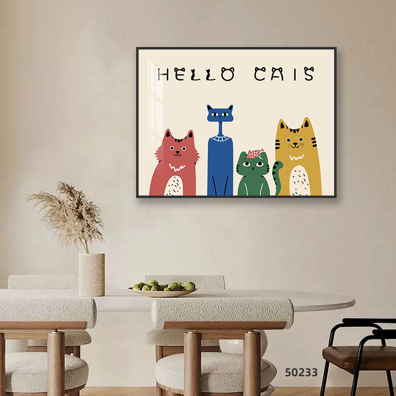 Dekoratívny obraz pre elektrický merací box - motív cartoon anime, zavesný typ s rámom PS, krištáľové plátno, nordický štýl