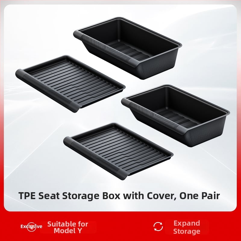 Tesla Model Y zem sēdekļa uzglabāšanas kastīte – ABS, ūdensizturīga, uzstādīšana pie sēdekļa