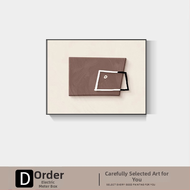 Moderné minimalistické abstraktné nástenné dielo pre elektrický rozvádzač, rám, jednopanélový plátenný panel s Crystal Film povrchom