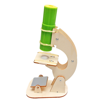 Drevený mikroskop pre deti — ručne zostaviteľný balíček vedeckých experimentov, vzdelávacia pomôcka, pre vek 7-14 rokov