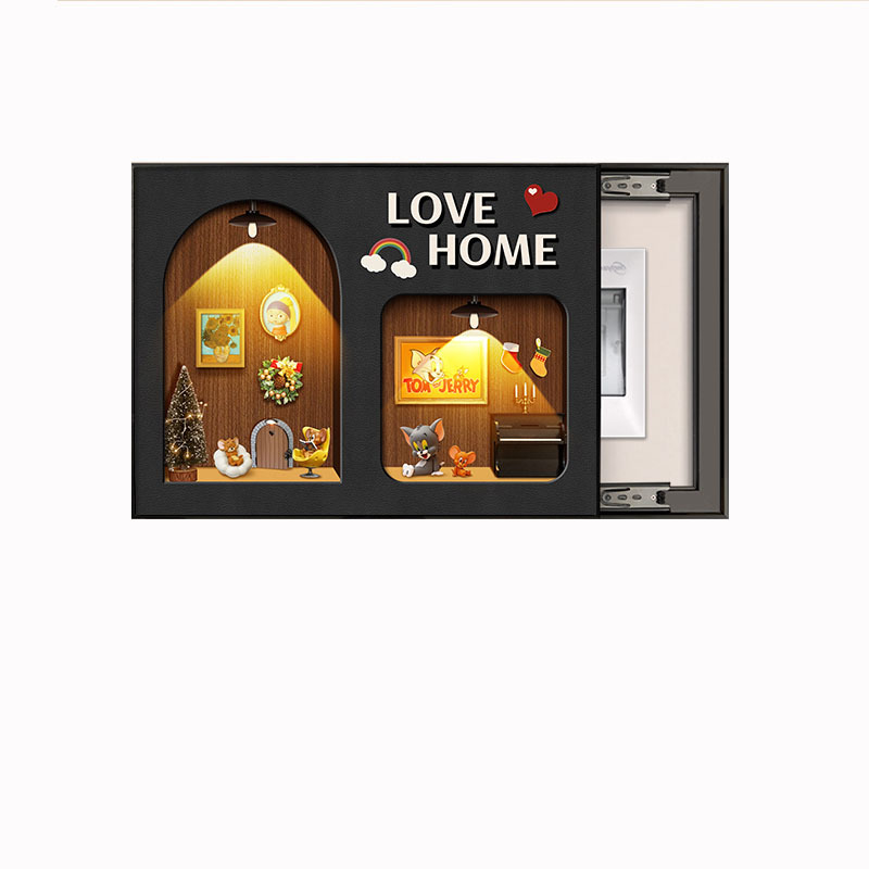 Retro dekoratívny obraz pre kryt elektroméra, s rámom z hliníkovej zliatiny, olejové plátno, jednopanely