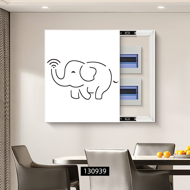 Dekoratívne nástenné umelecké dielo pre elektrický merací box — rámované, krajinný vzor, jednopanelové, PVC jadro, PS vonkajší rám, moderná vyrezávaná dekoratívna maľba