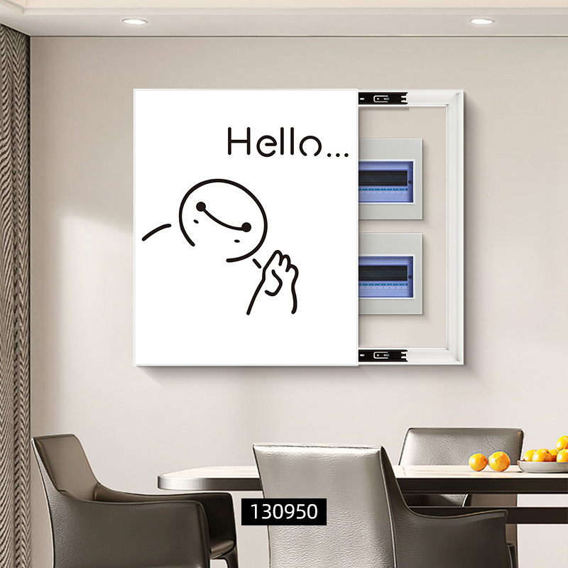 Dekoratívne nástenné umelecké dielo pre elektrický merací box — rámované, krajinný vzor, jednopanelové, PVC jadro, PS vonkajší rám, moderná vyrezávaná dekoratívna maľba