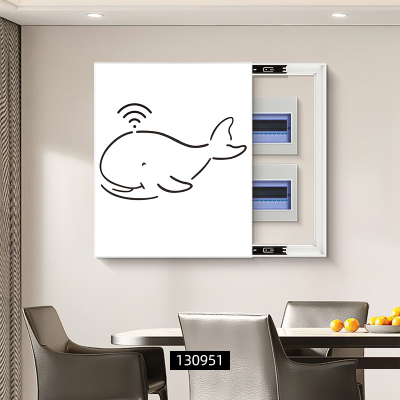 Dekoratívne nástenné umelecké dielo pre elektrický merací box — rámované, krajinný vzor, jednopanelové, PVC jadro, PS vonkajší rám, moderná vyrezávaná dekoratívna maľba