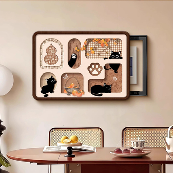 Obraz na elektrický rozvádzač vo vintage štýle s rámom – jednopanelný, vhodný do obývačky a jedálne