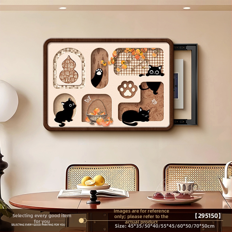 Obraz na elektrický rozvádzač vo vintage štýle s rámom – jednopanelný, vhodný do obývačky a jedálne