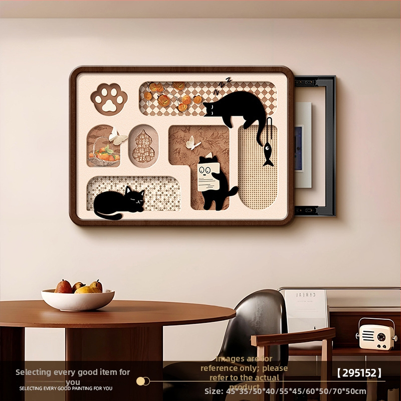 Obraz na elektrický rozvádzač vo vintage štýle s rámom – jednopanelný, vhodný do obývačky a jedálne