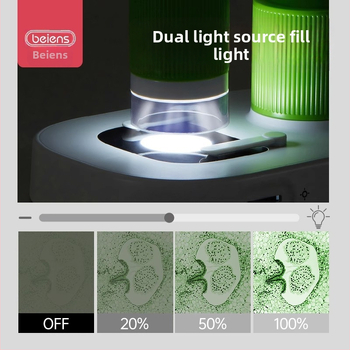 Detský prenosný digitálny mikroskop pre bunky – Benz, plastové telo, vhodný pre deti do 14 rokov, papierové balenie.