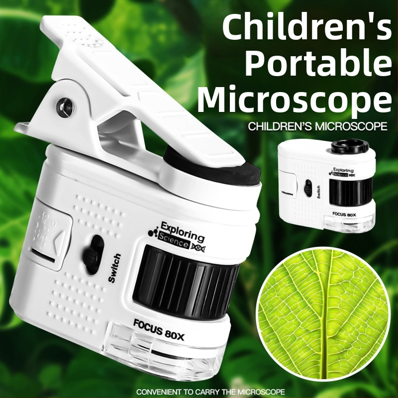 Prenosný optický mikroskop hračka pre študentov – vzdelávací vedecký nástroj s vysokým rozlíšením pozorovania baktérií, plastová konštrukcia