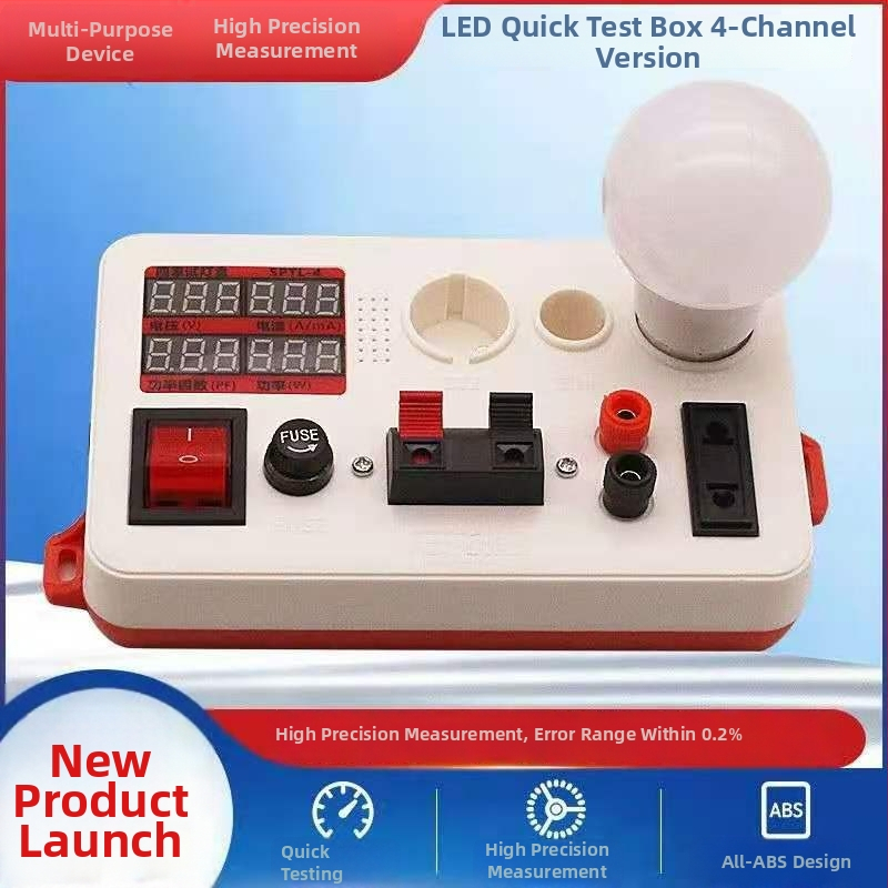 Viacúčelové LED testovacie puzdro pre testovanie LED napájania a svietidiel — Model JJS-10P; meria prúd, napätie a výkon; určené na testovanie LED napájacích zdrojov, LED žiaroviek a stropných svietidiel.