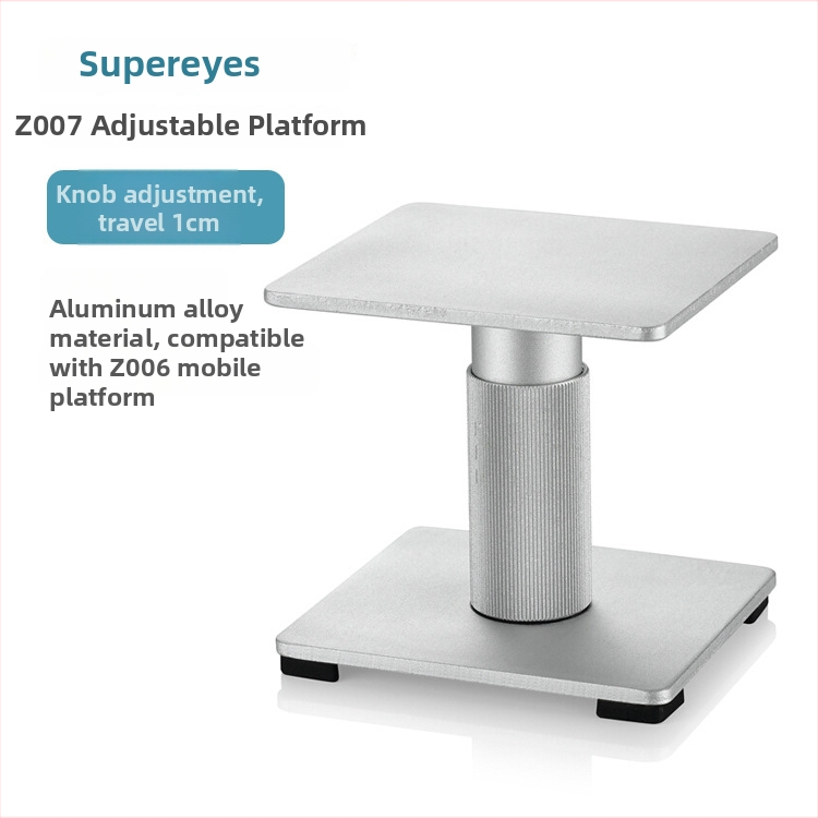 Super Eye Z007 mikroskopická Z-osi zdvíhacia plošina, dráha 10 mm, prenášateľná platforma na nastavenie výšky