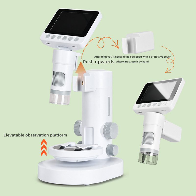 Digitálny mikroskop pre vedecké pokusy - prenosný, ručný, HD kvalita, vysoké zväčšenie, plastová konštrukcia, vzdelávacia hračka pre deti 7–14 rokov