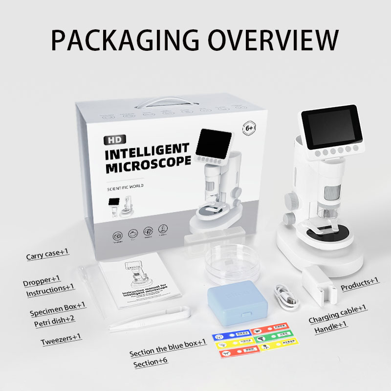 Digitálny mikroskop pre vedecké pokusy - prenosný, ručný, HD kvalita, vysoké zväčšenie, plastová konštrukcia, vzdelávacia hračka pre deti 7–14 rokov