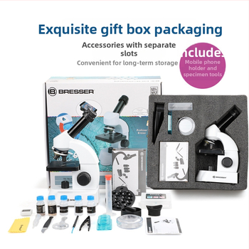 Edukačný optický mikroskop 800X pre študentov – výučba biológie na gymnáziu, so súpravou vzoriek