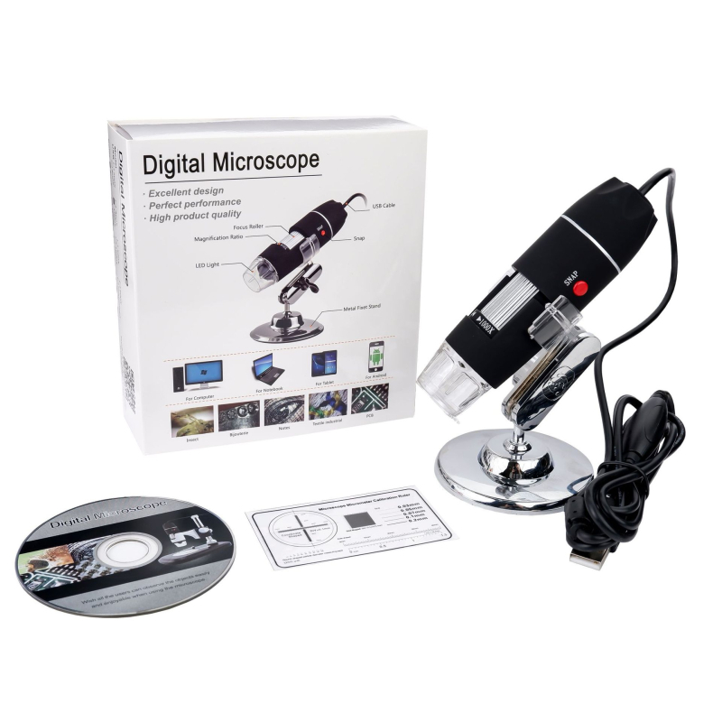 USB pripojené mikroskop HD digitálny, prenosný, pre biologické pozorovania a detekciu; vhodný pre šperky, PCB, pokožku a vlasové folikuly.