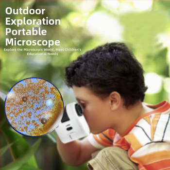 Chuda 100x Mini Mikroskop pre deti s LED svetlom a lampou na detekciu bankoviek