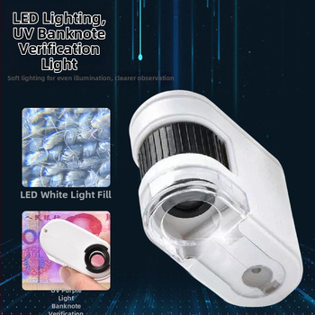 Chuda 100x Mini Mikroskop pre deti s LED svetlom a lampou na detekciu bankoviek