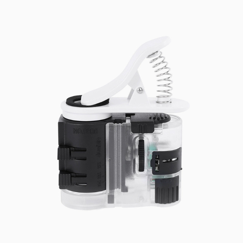 Chuda mikroskop pre mobilný telefón s univerzálnym rozhraním, šošovka typu karta s viacerými zväčšeniami, model 9596, vrátane textilného púzdra, lupa na identifikáciu porcelánu