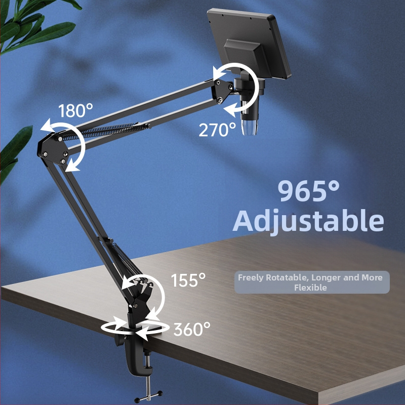 Digitālais elektronmikroskopa un PCB uzturēšanas stiprinājums ar daudzvirzienu alumīnija sakausējuma mehānisko roku TZ1