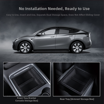 Tesla Model Y centra konsoles uzglabāšanas kaste – ūdensizturīga, spiedienizturīga, no plastmasas, OEM piemērota