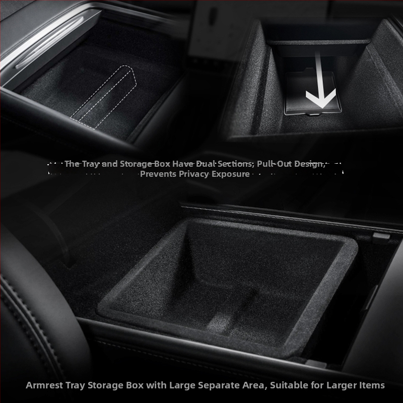 Tesla Model Y centra konsoles uzglabāšanas kaste – ūdensizturīga, spiedienizturīga, no plastmasas, OEM piemērota