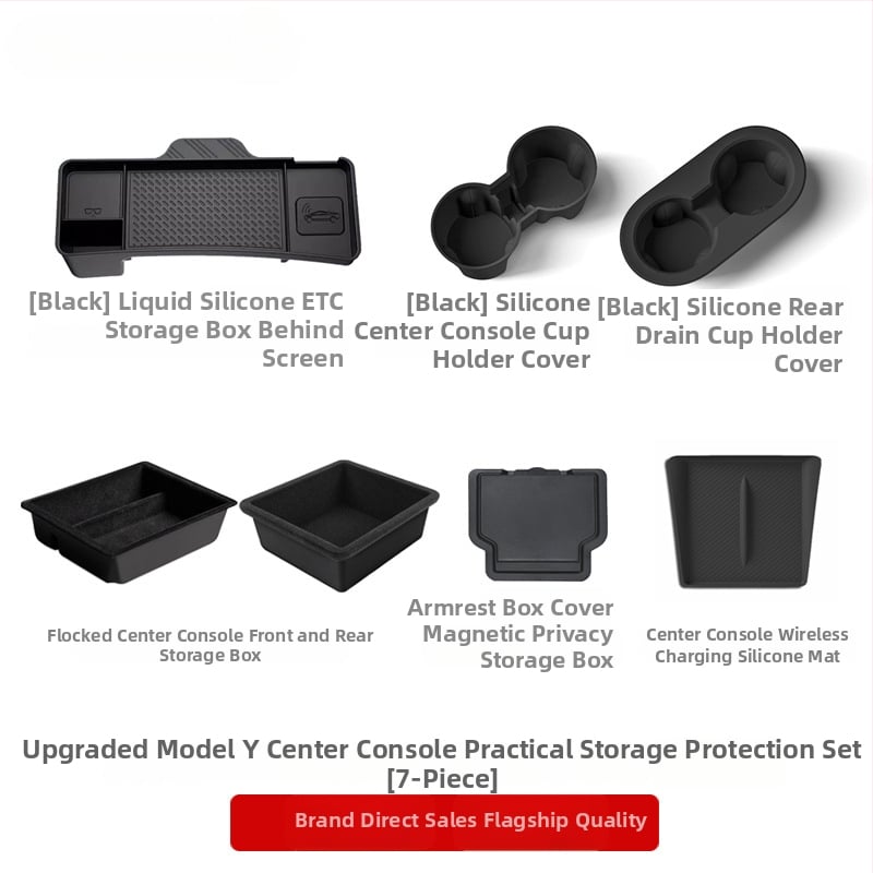 Tesla Model Y centra konsoles uzglabāšanas kaste – ūdensizturīga, spiedienizturīga, no plastmasas, OEM piemērota
