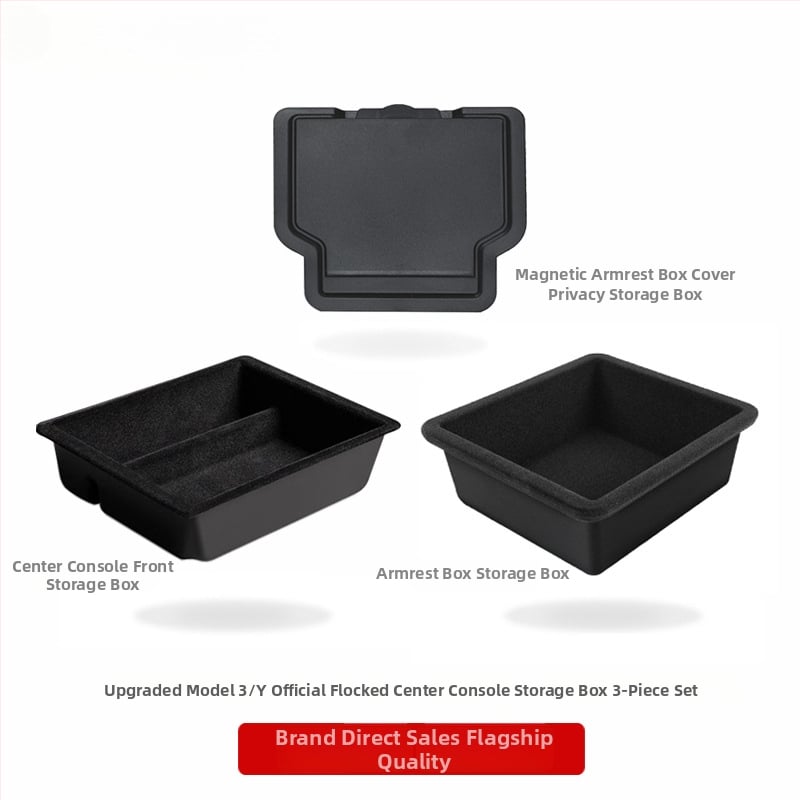 Tesla Model Y centra konsoles uzglabāšanas kaste – ūdensizturīga, spiedienizturīga, no plastmasas, OEM piemērota