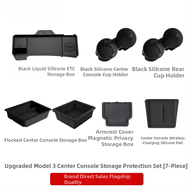 Tesla Model Y centra konsoles uzglabāšanas kaste – ūdensizturīga, spiedienizturīga, no plastmasas, OEM piemērota
