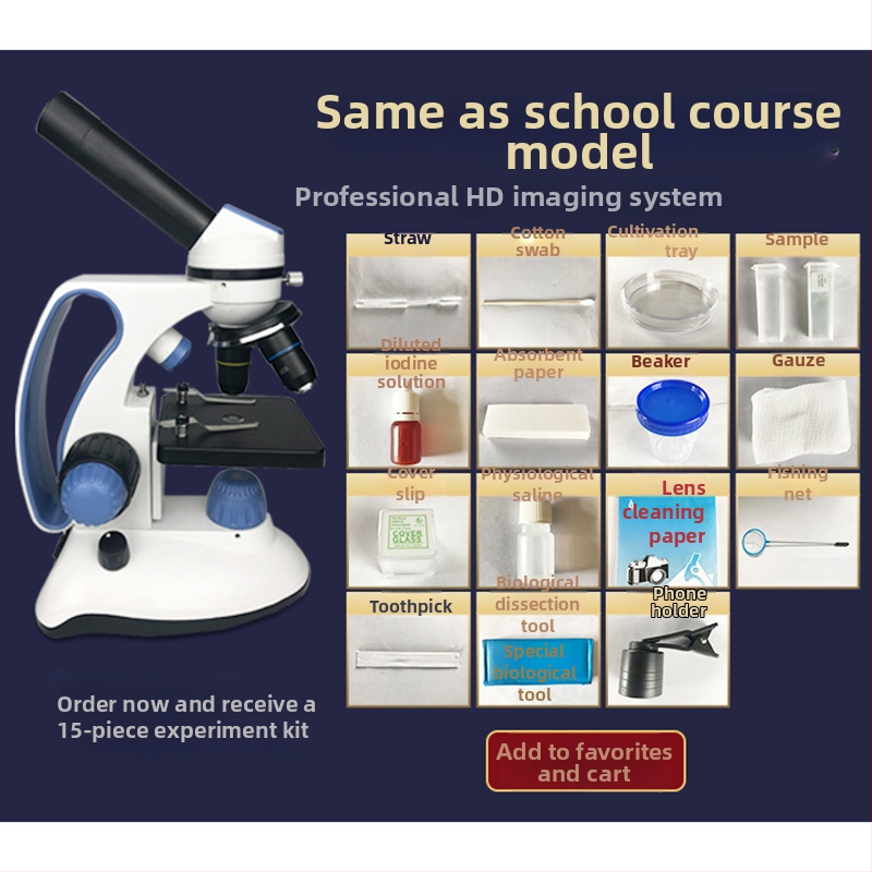 1000x monokulárny detský mikroskop pre školské biológie – zoom, vysoké rozlíšenie, nezávislá značka