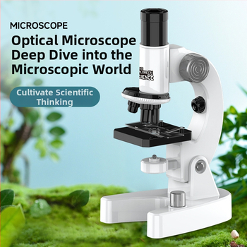Optický mikroskop s vysokým rozlíšením pre vzdelávacie experimenty z biológie/chemie, ABS DIY hračka pre deti 4–6 rokov, bez elektriny