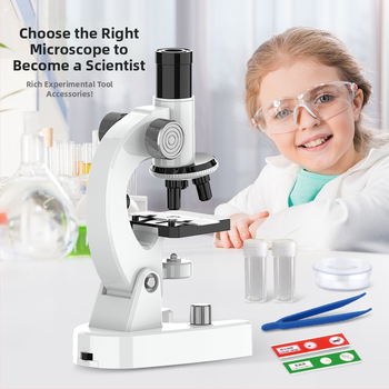 Optický mikroskop s vysokým rozlíšením pre vzdelávacie experimenty z biológie/chemie, ABS DIY hračka pre deti 4–6 rokov, bez elektriny