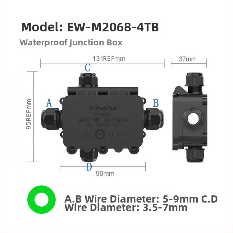 E-WeiChat vízálló műanyag csatlakozó doboz kültéri LED világításhoz – licencelhető magáncímke