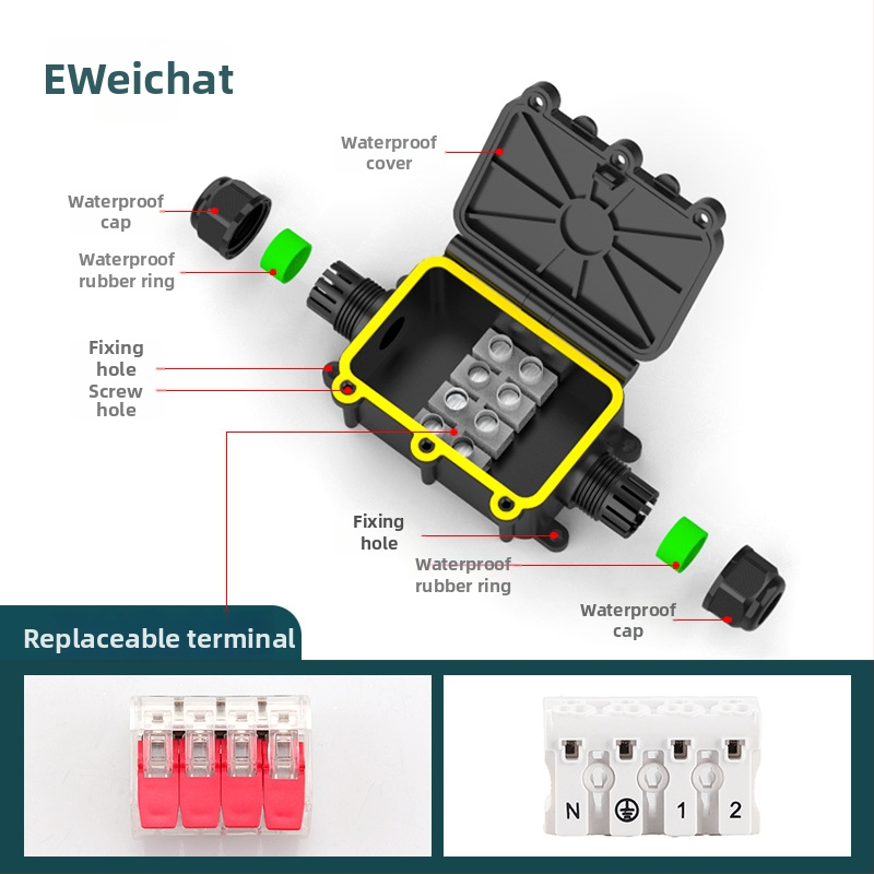 E-WeiChat vízálló műanyag csatlakozó doboz kültéri LED világításhoz – licencelhető magáncímke