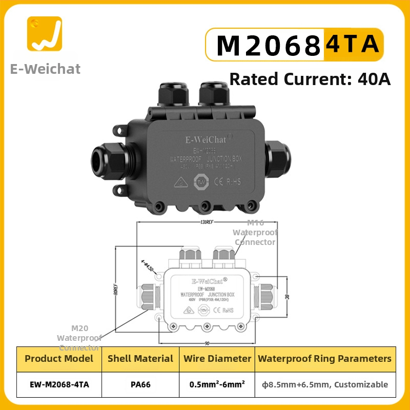 E-WeiChat vízálló műanyag csatlakozó doboz kültéri LED világításhoz – licencelhető magáncímke