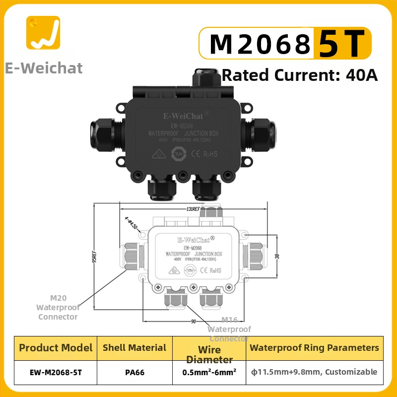 E-WeiChat vízálló műanyag csatlakozó doboz kültéri LED világításhoz – licencelhető magáncímke