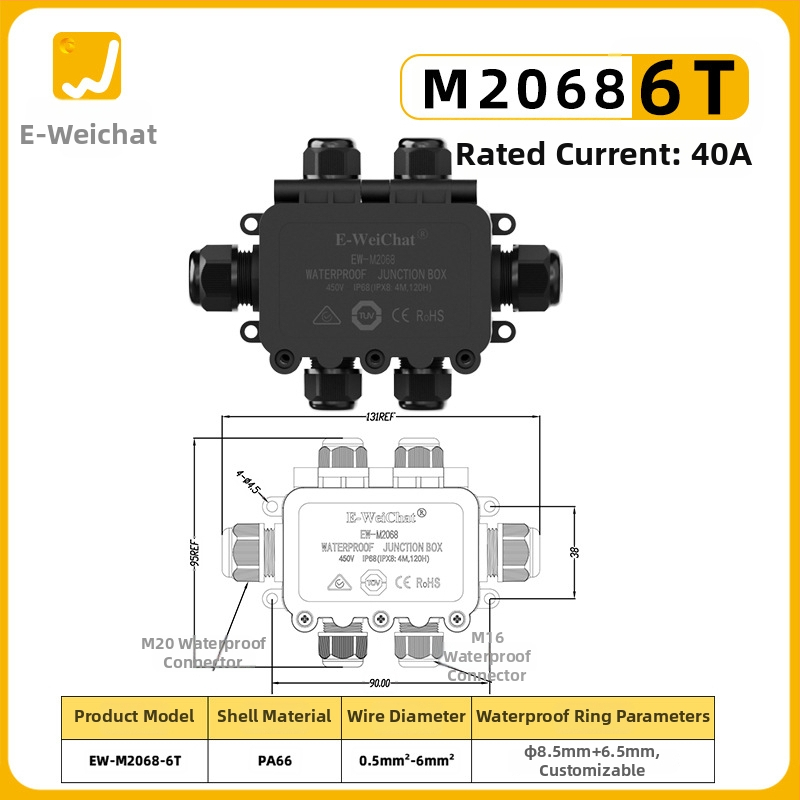 E-WeiChat vízálló műanyag csatlakozó doboz kültéri LED világításhoz – licencelhető magáncímke
