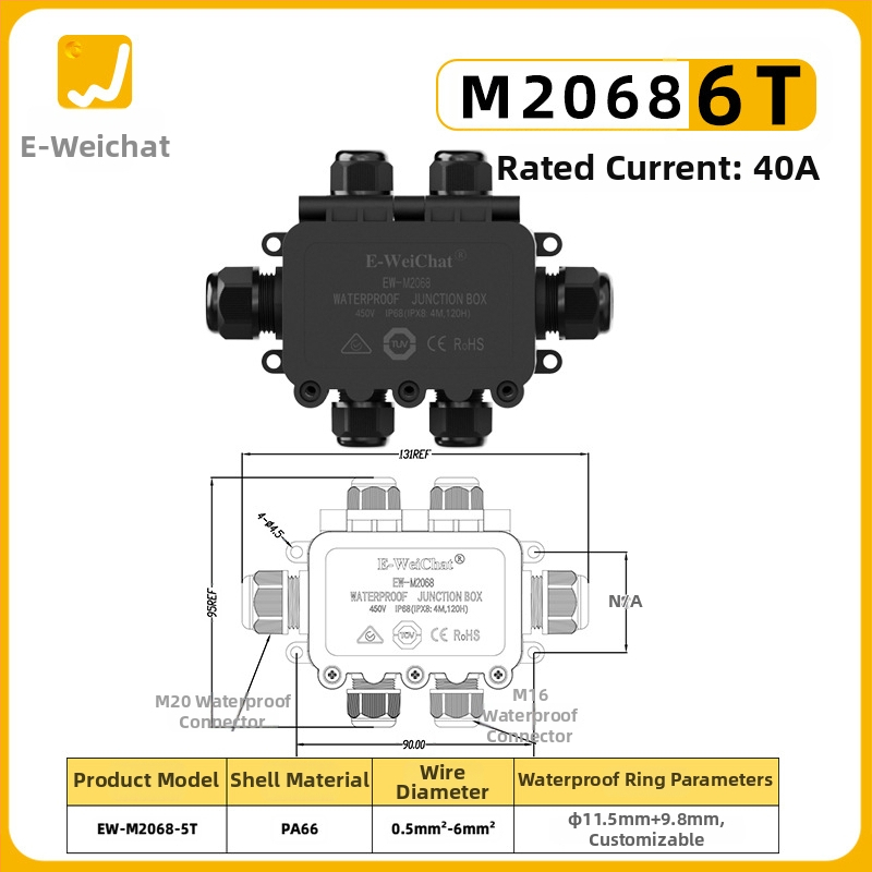 E-WeiChat vízálló műanyag csatlakozó doboz kültéri LED világításhoz – licencelhető magáncímke