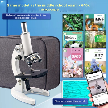 Biologický mikroskop pre študentov, zväčšenie 640x, Full of Wisdom značka, učebný mikroskop
