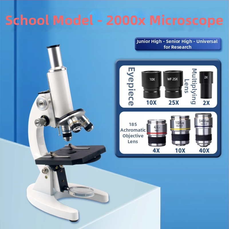Biologický mikroskop pre študentov, zväčšenie 640x, Full of Wisdom značka, učebný mikroskop