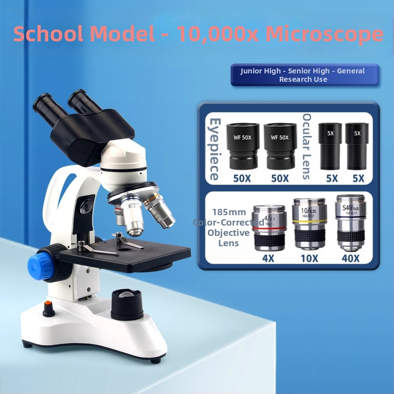 Biologický mikroskop pre študentov, zväčšenie 640x, Full of Wisdom značka, učebný mikroskop