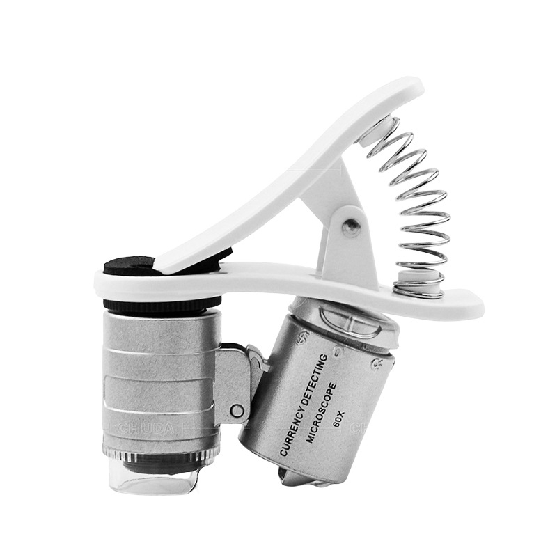 Chuda 9882W klipsový mikroskop pre mobilný telefón, 60x zväčšenie, ABS a optické šošovky