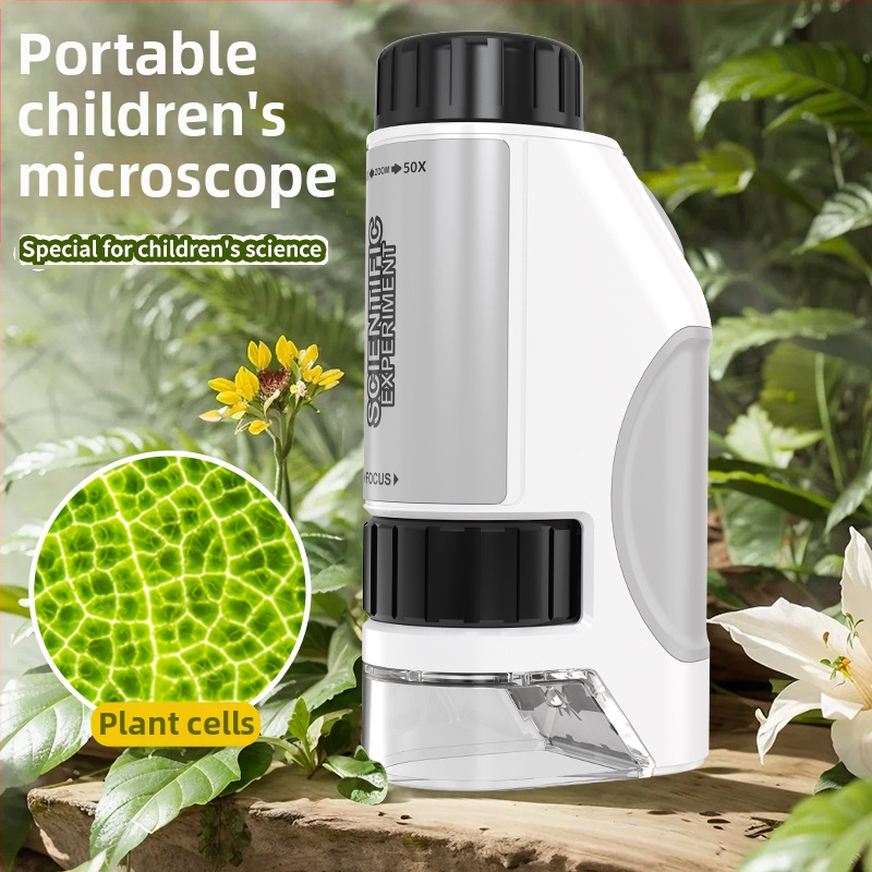 Prenosný detský mikroskop 50–300×, ručné pozorovanie pre vzdelávanie