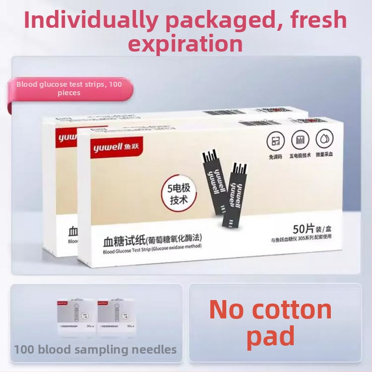 Merací prístroj na krvný cukor s jednotlivo balenými testovacími prúžkami, domáce použitie, plne automatický tester, kalibračný kód 306; Značka Leaping Fish